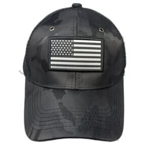 American Flag Snapback Trucker Hat Multicolor One Size Camo Vent Holes
